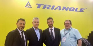 Triangle Tyre desembarca en Europa. De izquierda a derecha, Giannangeli, Corrado Moglia, Spiniella y Ruddy.