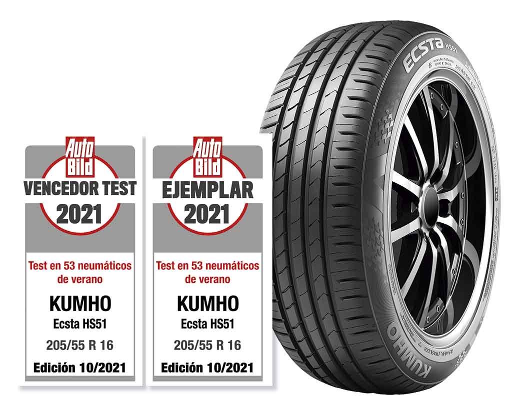 Kumho Ecsta HS51, “vencedor absoluto de la prueba de neumáticos de de la revista 'Auto Bild' en 2021”
