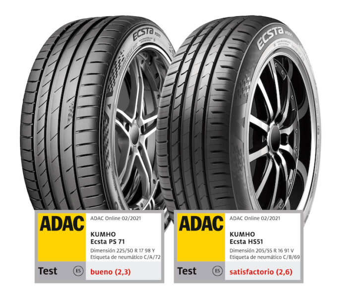 Kumho Ecsta PS71 y Kumho Ecsta HS51 destacan en los test del ADAC