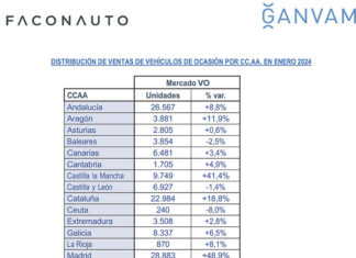 ventas turismos ocasión enero 2024