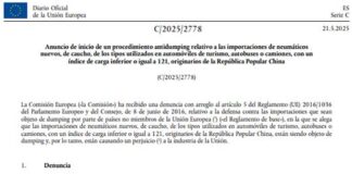 UE importaciones neumáticos China