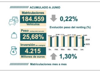 Las matriculaciones en renting se estancan al cierre del primer semestre