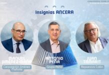 Manuel Jiménez-Maña, Antonio Peña y Juan Tamarit, insignias ANCERA 2026 insignias ancera 2026