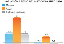 El precio de los neumáticos acumula una bajada del -0,3% hasta marzo, según ADINE precio neumáticos ADINE