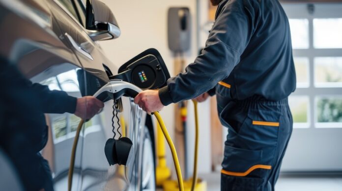 Electric Vehicle Charging at Home Station AIG41 Navarra vehículo eléctrico