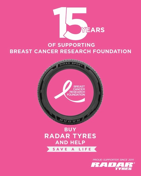 radar tyres Radar Tyres: 15 años de colaborando con la Fundación para la Investigación del Cáncer de Mama